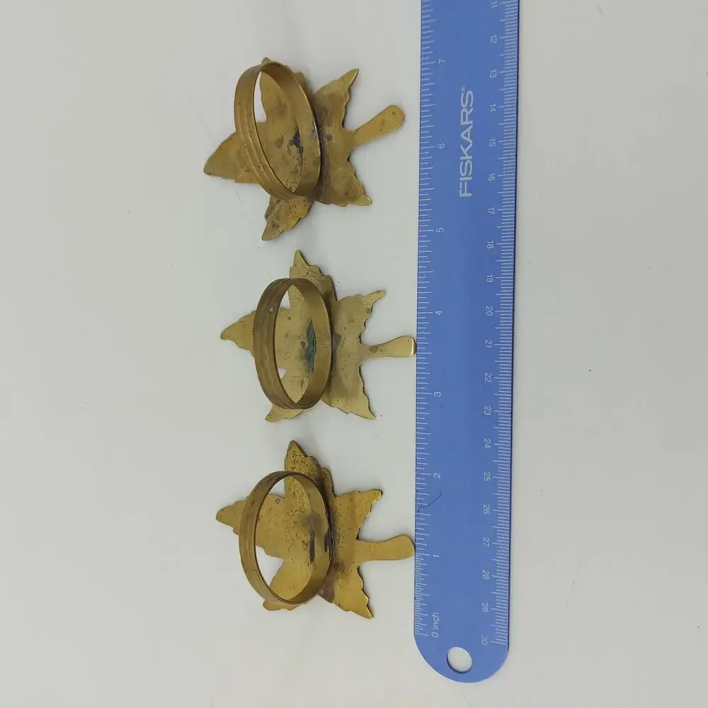 Thanksgiving Fall Leaves Napkin Rings Dining Gold Tone Lot 3 - Picture 12 of 12